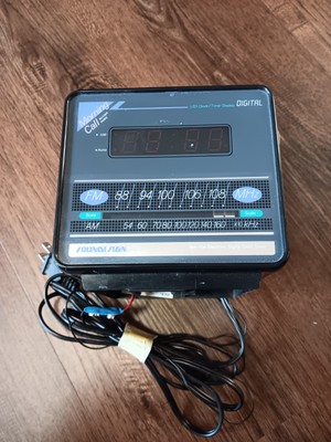 Vintage Soundesign Morning Call Black Cube Clock Radio AM/FM Digital Clock Timer