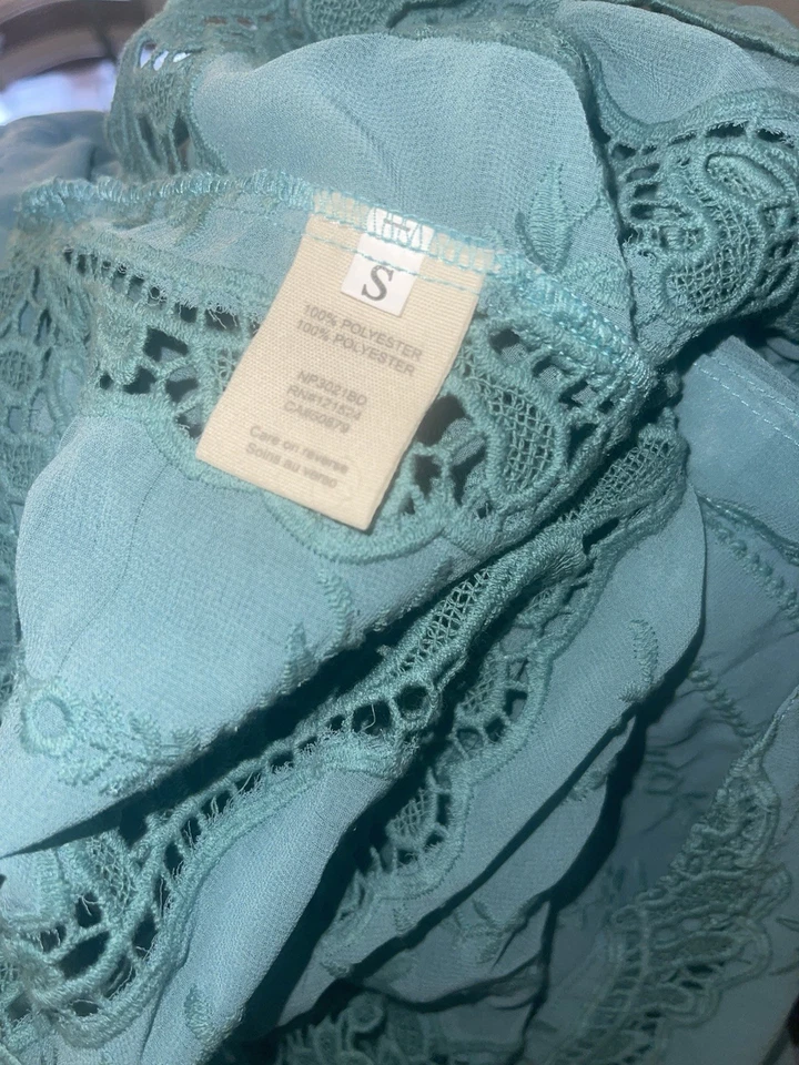 Camisa Anthropologie Nick & Mo Boho Bordada de Encaje Botones Trasero Para Mujer S Foto 3 de 4