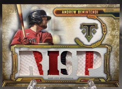 Andrew Benintendi 2020 Topps Triple Threads Triple   TRI COLOR PATCH RELIC /9