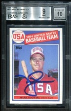 1985 Topps #401 Mark McGwire RC signed auto card BGS BAS 9 10