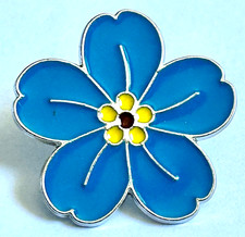 Alzheimer's Awareness Forget Me Not Blue Flower Great Enamel Lapel Pin Badge