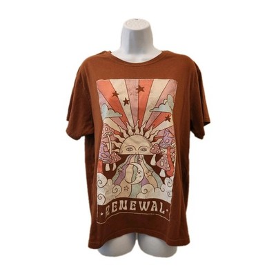 Mighty Fine Rust Colored Psychedelic Renewal Graphic Tee 2X