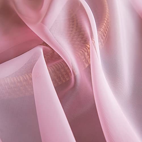 Window Pink Sheer Curtains 90 Inches Length 2 Panels Voile Light Filtering - Picture 5 of 5