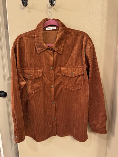 workshop women’s corduroy shirt-copper XL