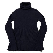 USED POPULAR CHANEL HIGH-NECK KNIT TURTLENECK WITH COCO MARK ACCEPTABLE