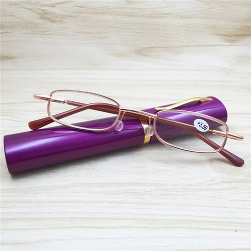 1.5 2.0 2.5 3.0 3.5 4.0 New Women Men Reading Glasses Rimmed Slim With Tube Case - Picture 4 of 9