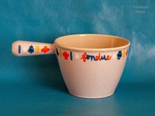 Le Creuset Fondue Soßentopf Gusseisen Emaille 80er Jahre französisch Vintage