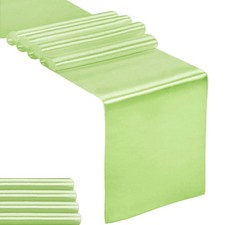 5-Pack Satin Table Runner Light Green 12 x 108 inches Long, Table Runners for...