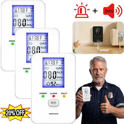 5PC Steadfast haven co detector, 4-in-1 Detector with HD Screen, Home, Apartment