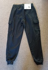 Livergy Men’s Black Joggers Bottoms Drawstring Cargo Joggers Medium 