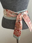 Hand Made Vintage Japanese OBI Silk Sash Belt Floral 74.5"L x 2.75"W