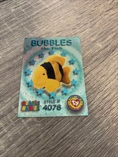 1999 TY Beanie Babies BBOC S3 WILD Teal Bubbles The Fish FOIL Card Mint