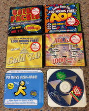 AOL Vintage Lot of 6 CD's, CD-ROM's - America Online 6.0, 7.0, more