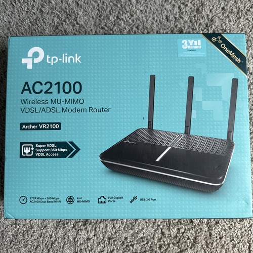 TP-LINK AC2100 Archer VR2100 VDSL/ADSL Modem Router OneMesh - Black