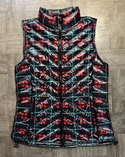 Bass Outdoor Women's Small Insulated Plaid Red Vest Jacket Down Fill Packable S