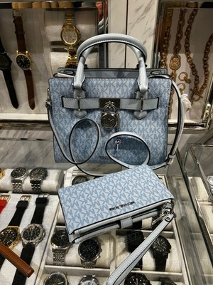 Michael Kors Hamilton Small Logo Satchel Bag + Double Zip Wallet