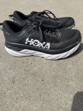 Hoka One One Bondi 7 Running Shoes Black White Women's Size 9D Wide