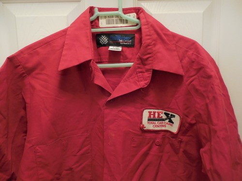 Men’s Hex Total car Care Button Down Short Sleeve Shirt Work Uniweave Med - Picture 5 of 6