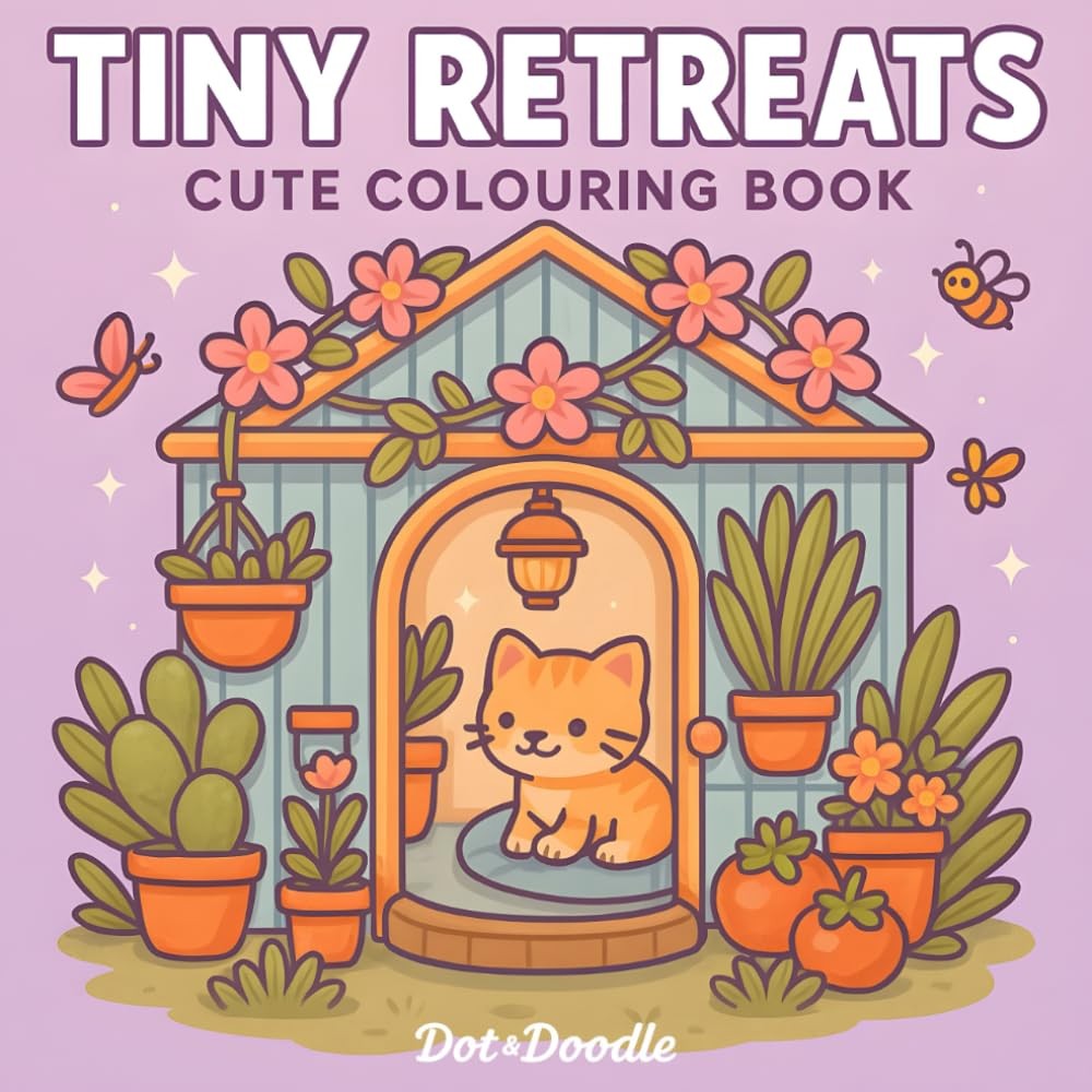 Tiny Retreats: Colouring book for Adults & Teens Featuring Cozy Animal Homes &