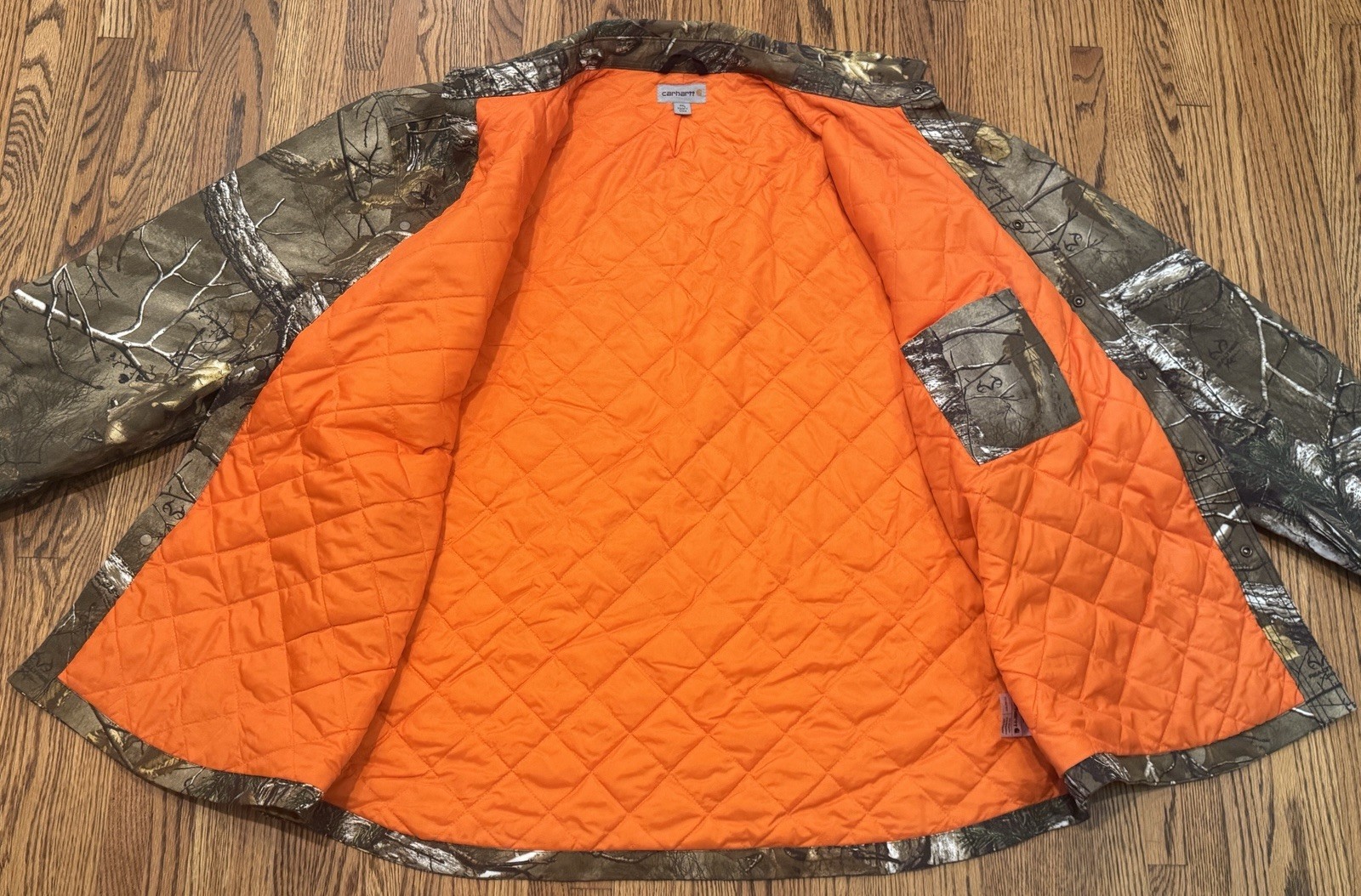 Carhartt Wexford Realtree Camo Snap Button Lined Hunting Shirt Jac Jacket 3XL 3X