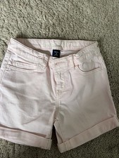 Gap Kids Girls Light Pink Denim Cuffed Cotton Shorts 10 NWOT