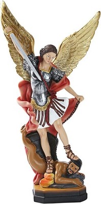 QIANLING St.-Michael-Erzengel-Statue, San Miguel Arcangel besiegt Luzifer 22,1cm