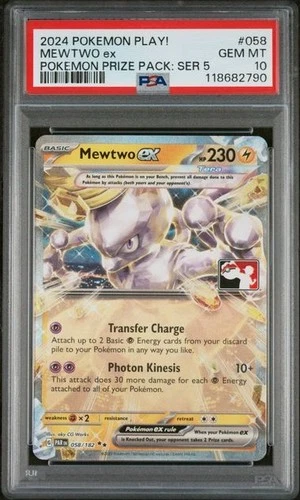 2024 POKEMON PLAY! POKEMON PRIZE PACK: SERIES 5 #058 MEWTWO EX PSA 10