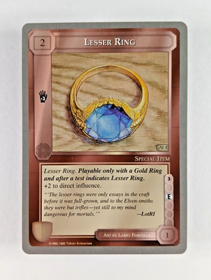 Lesser Ring - Middle Earth CCG card (1998 ICE) MECCG Silver Grey Border Reprint