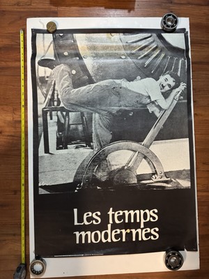 RARE 1982 Original Charlie Chaplin Poster, Les Temps Modernes, Delta Productions
