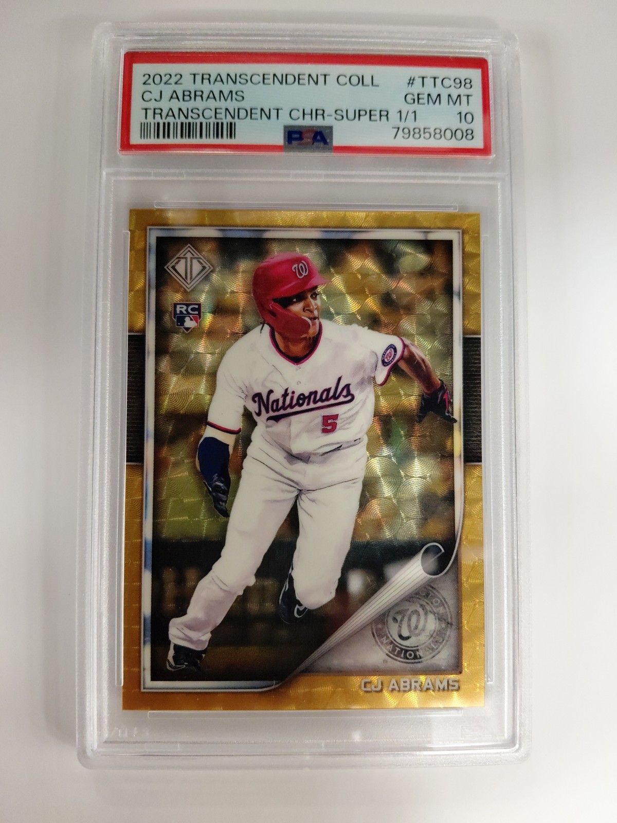 2022 CJ Abrams Transcendent CHR - Super 1/1 #TTC98 Gem Mint 10 view 1