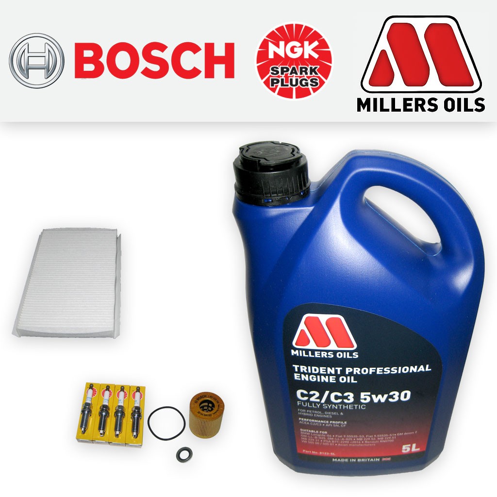 SERVICE KIT for CITROEN C2 1.4 16V PETROL OIL CABIN FILTERS PLUGS +OIL 2004-2009