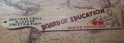 Vtg 1950's Carrib 15'' Spanking Wood Paddle Board of Education Applied Psychology