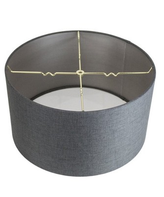 Granite Gray Burlap Shallow Drum Lampshade 18x18x10