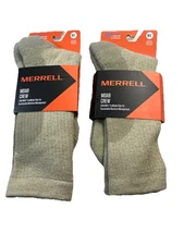 2 Pairs Merrell Men's MOAB CREW Socks Size M/L 5-8.5 COOLMAX Moisture Management