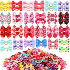 300 Pack Dog Bows Grooming Cute Dog Hair Bows Girl with Bands Small Puppy Bow...