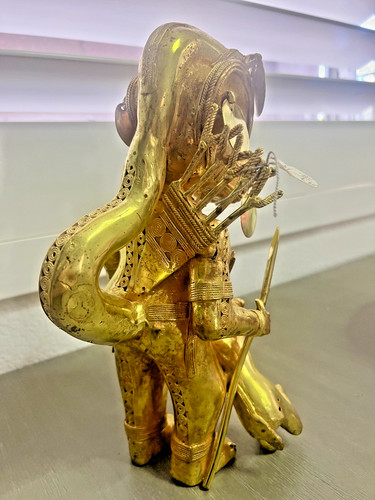 Pre Columbian Gold Copper Tairona Tumbaga - Serpent Warrior with Deer
