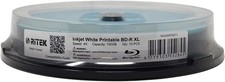 10 RITEK Blu-Ray BD-R XL BDXL 4X 100GB Triple Layers White Inkjet Printable Disc