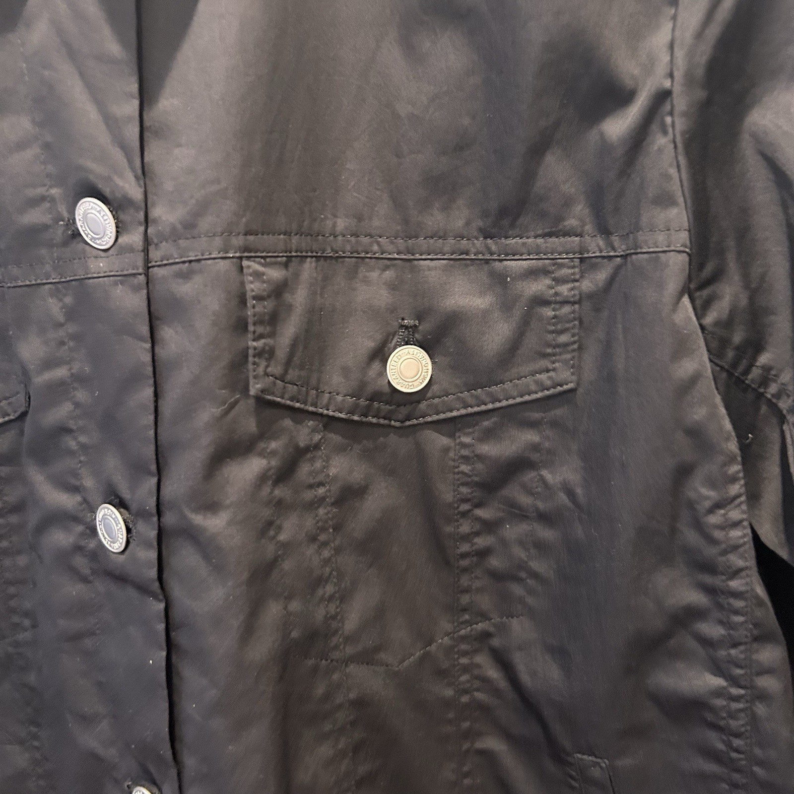 GOLD HAWK Ruffle Back Button Down Shirt Jacket Bl… - image 2