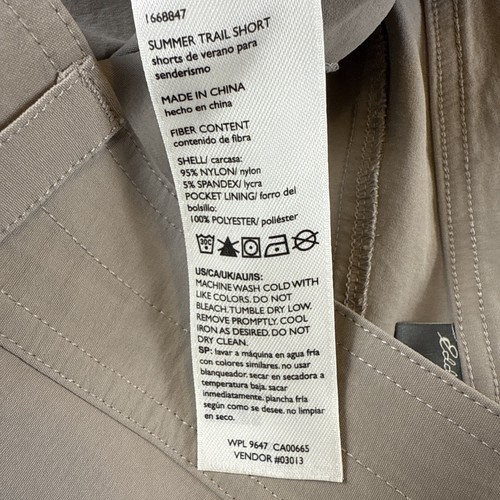 Eddie Bauer Shorts Women's 16 Beige Summer Trail Pockets Chino Nylon Hiking - Picture 5 of 6