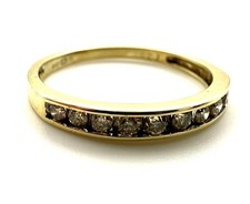 9ct Gold 0.25ct Diamond Wedding Ring Gold Channel-Set Real Diamond Wedding Band
