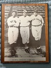 Vintage Baseball Photo Plaque - Lou Gehrig Jimmie Foxx Babe Ruth Yankees — photo 1
