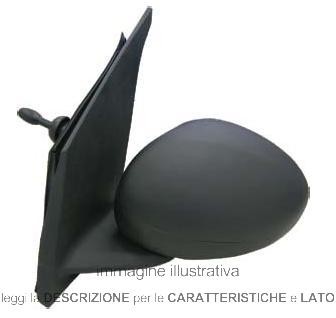 Specchio Retrovisore Peugeot 107 2012-2014 Sinistro Meccanico Calotta Nera