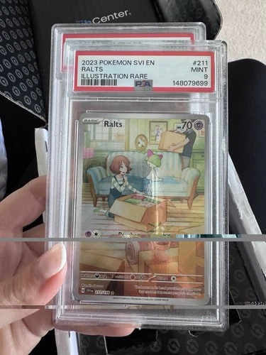 Pokémon TCG Ralts Scarlet & Violet Base Set Holo Illustration Card 211/198 PSA 9