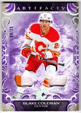 2024-25 Upper Deck Artifacts Purple Materials Dual Patch BLAKE COLEMAN 30 /25 UD