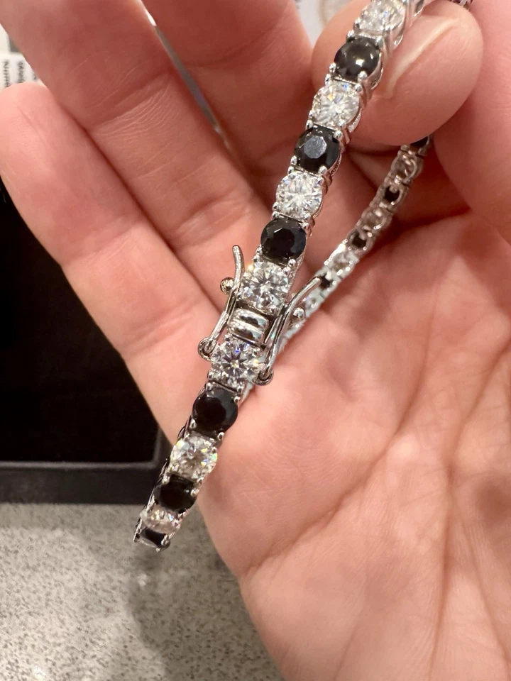 Lab Grown Moissanite Diamond 6.0 ct GRA Certified Tennis Bracelet 925 Silver - Image 4 of 4