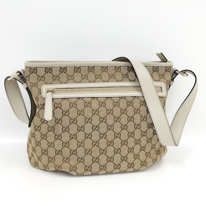 GUCCI GG Canvas Leather Shoulder Bag 388930 861247