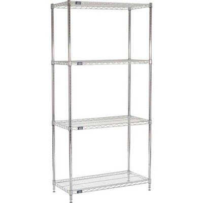 Nexel 5 Tier Chrome Wire Shelving Starter Unit 48''W x 24''D x 86''H
