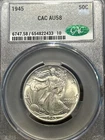 1945 P Walking Liberty Silver Half Dollar CACG AU58 Is This Coin AU? Come On