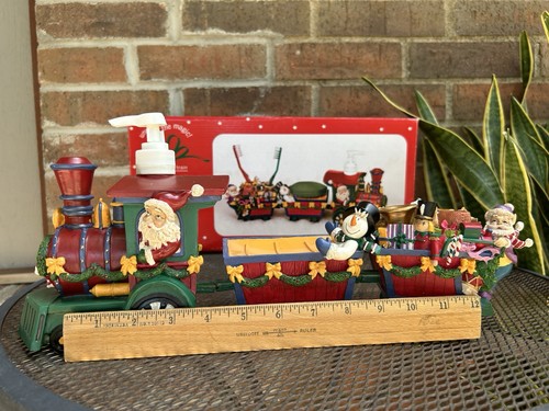 VTG JCPenney Christmas Train Bathroom Vanity 3pc Set Toothbrush Holder Soap Disp - Picture 16 of 16