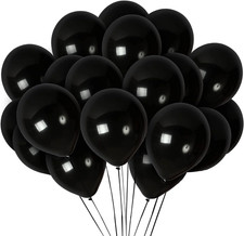 100 Count black latex balloons 12 inch